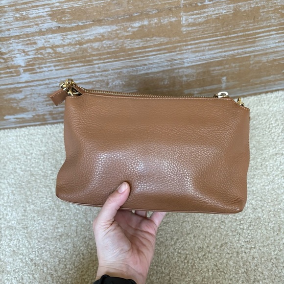 Tory Burch Meyer Leather Crossbody Bag Brown Preppy Classic Casual Gold Hardware - Picture 12 of 12